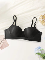 Women Large Bust Plus Size Strapless Bra Front Buckle Detachable Strap Push Up Anti Slip Seamless Support Brassiere Lingerie