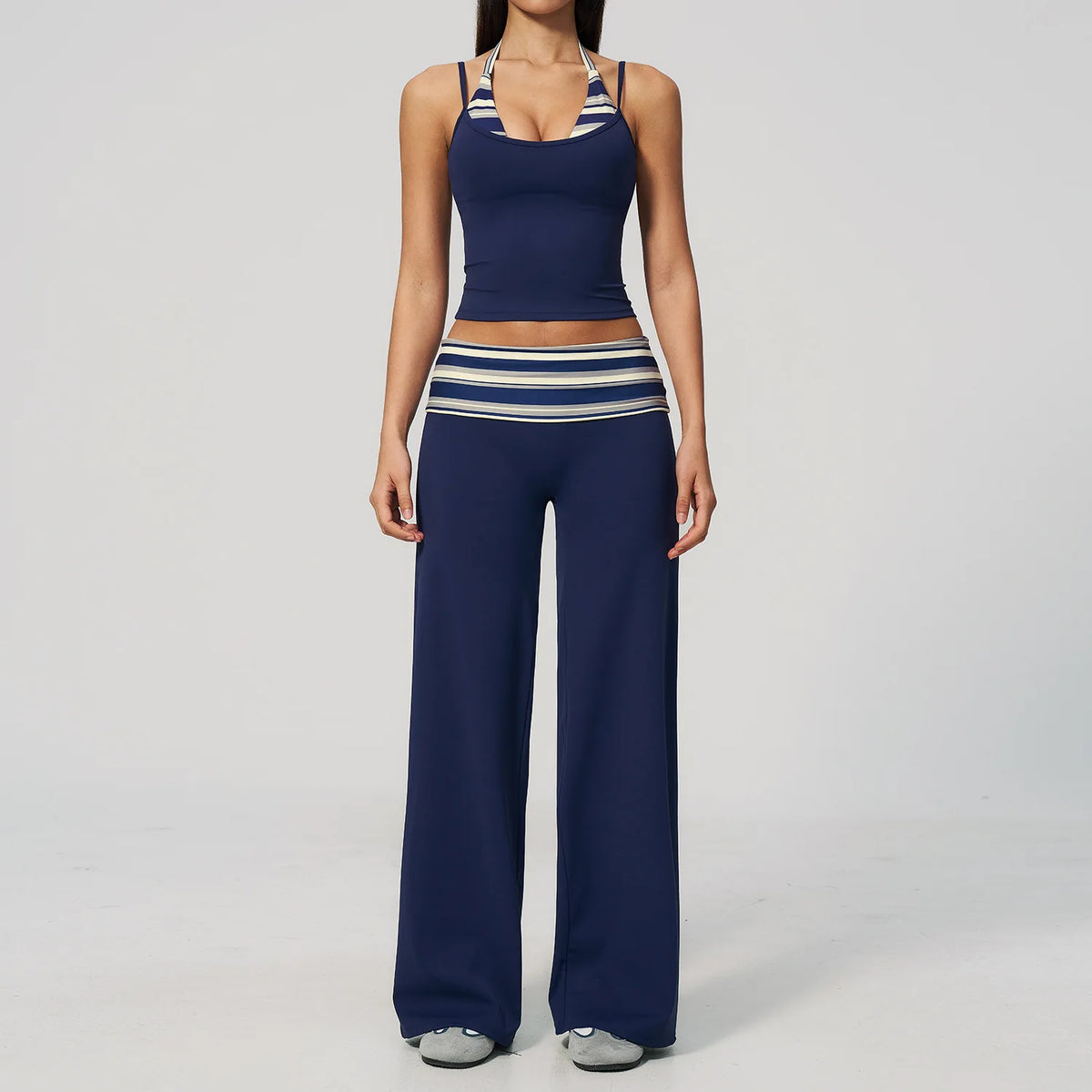 2 Piece Yoga Clothes Women's Tracksuit Athletic Wear Fitness Suit Gym Outfits Workout Sets Push Up Sports Bra Capri Pants Sets
