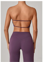 Padded Backless Bandeau Sports Bra Gym Women Crop Tube Top Seamless Yoga Top Sexy Workout Sportswear Push-up Fitness Underwear