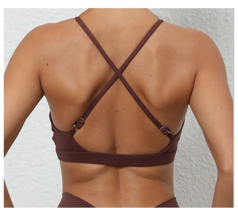 Women's Yoga Bra - Running Cross Back Breathable Naked Feel Sports Fitness Brafor Yoga Running Gym Top