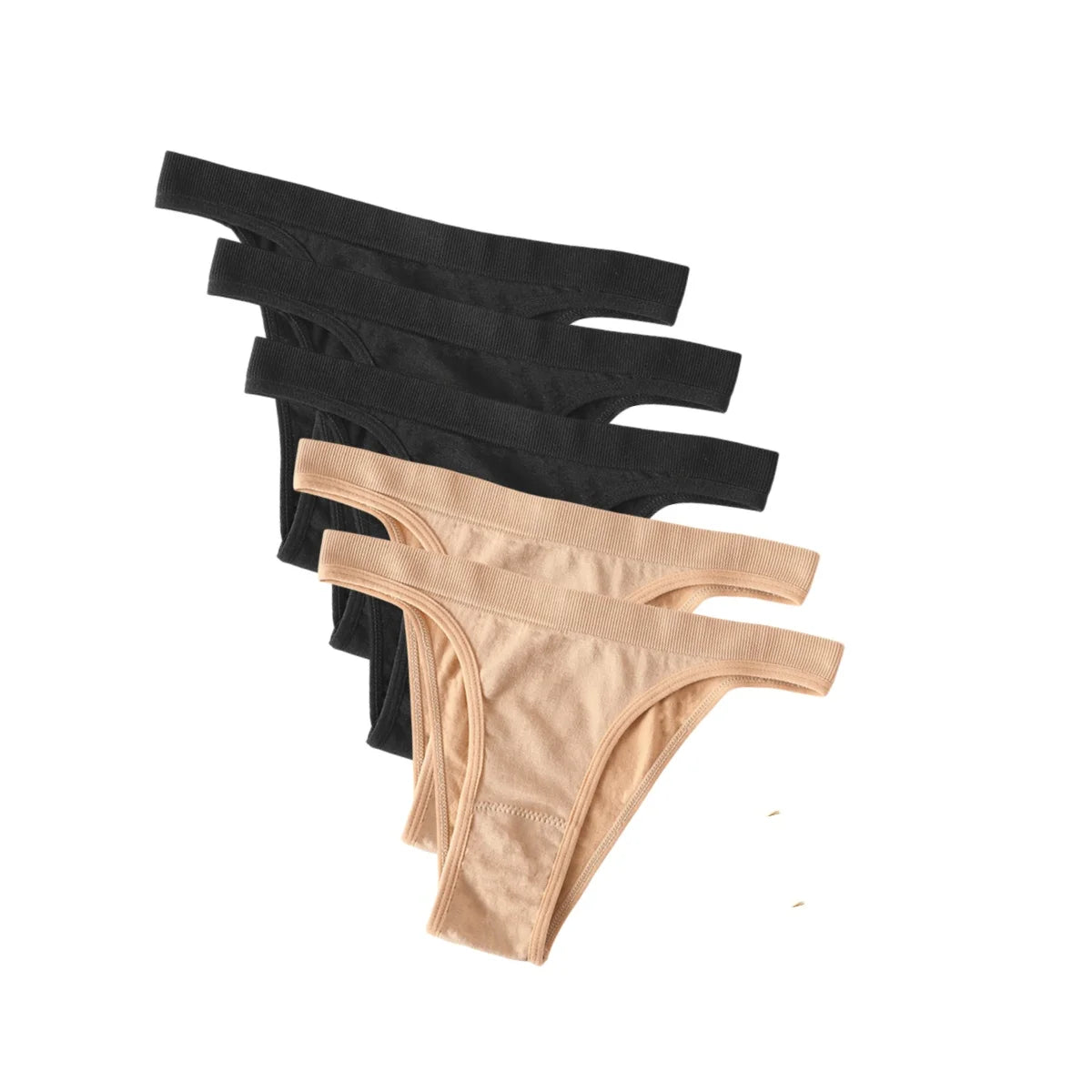 5Pcs/Set Women Seamless Brazilian Panties Solid Color High Leg Cut Briefs Sexy Underwear Female Underpants Comfort Lingerie