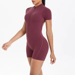 Women's Seamless Yoga Jumpsuits Sports Fitness Zipper Open Beauty Back Hip-lifting One-Piece Running Training Workout Bodysuits