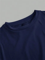 Solid Color Basic Cropped Tshirts for Women Casual Round Neck Short Sleeve Crop Top Summer Slim Fit Tee Shirt Streetwear