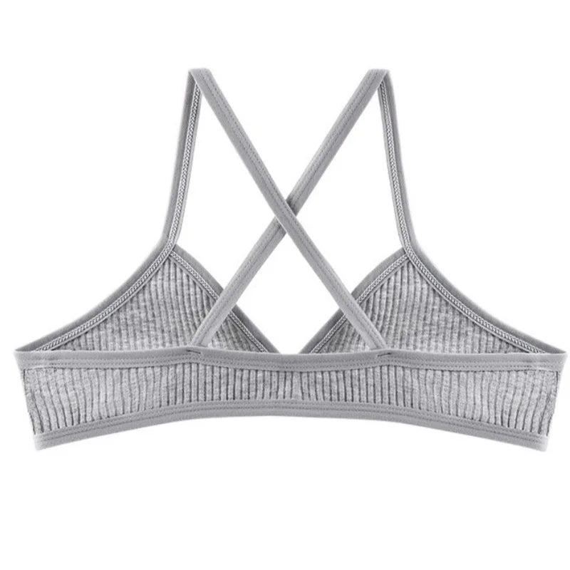 2Pcs/Set Women Ribbed Knit Triangle Bralette Wireless Bra Sexy Lingerie Soft Comfort Underwear Ladies Bra No Pads S-L