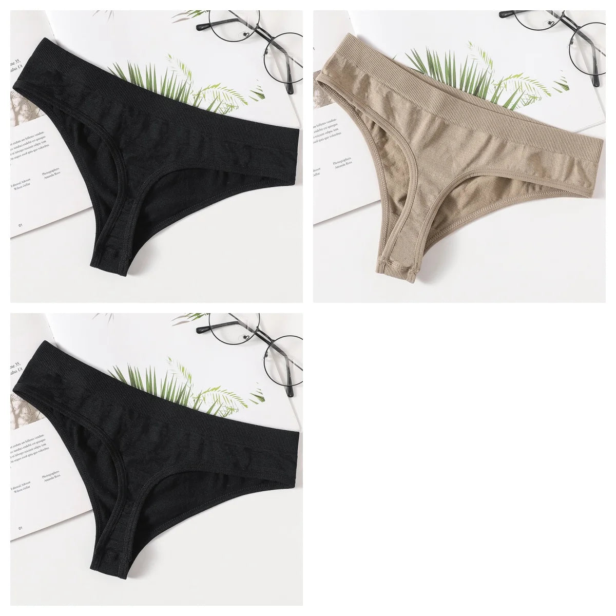 3Pcs/Set Thongs Women's G-String Sexy Female Seamless Underwear Breathable Panties Soft Sexy Lingerie Comfort Intimate