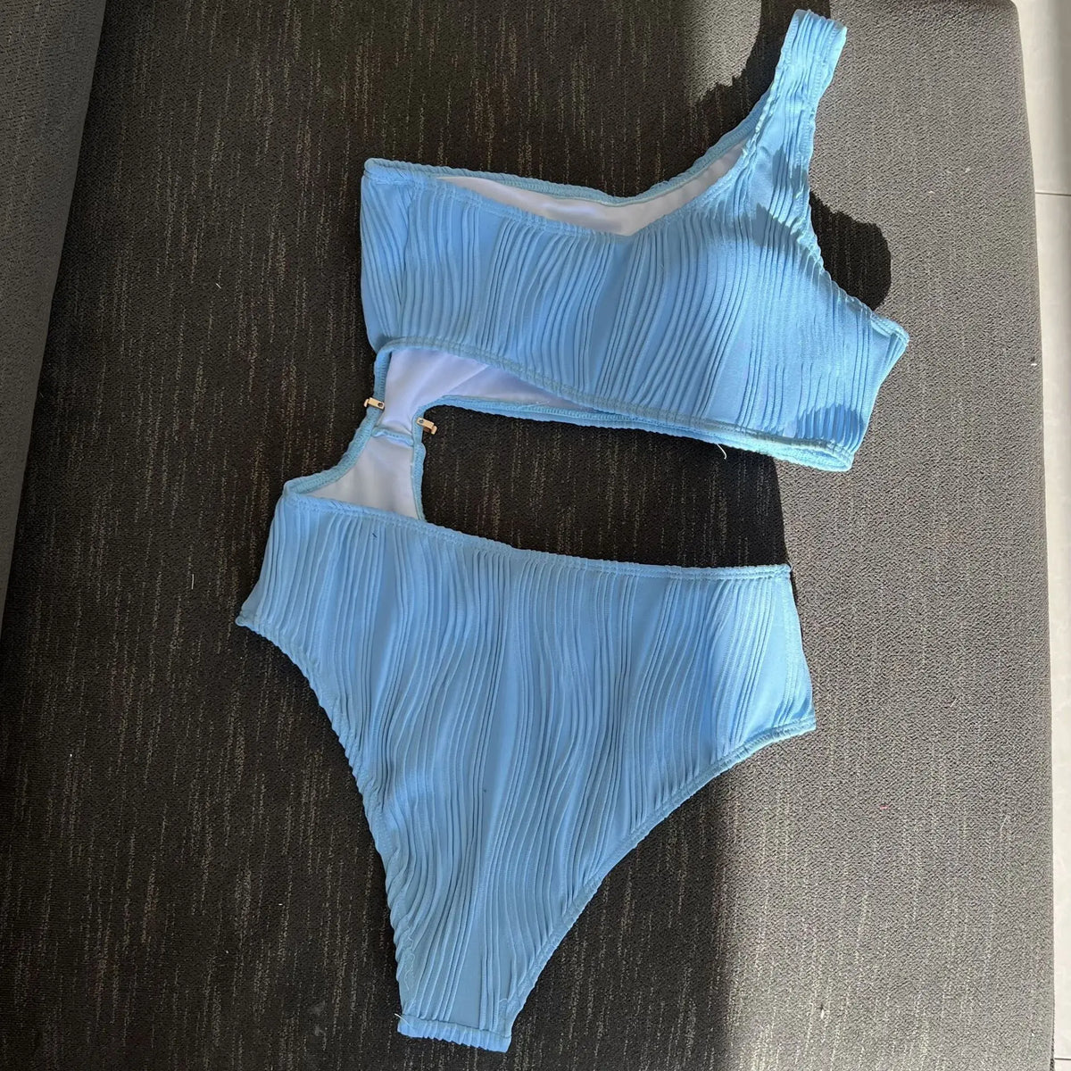 2026 Solid White One Piece Swimsuit Women Sexy Irregular Hollow Out Bikini One Shoulder Backless Monokini Summer Beach Swimwear