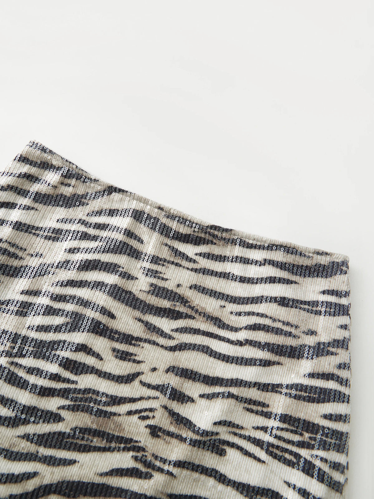 Women's Sparkly Sequin Mini Skirt Zebra Print Bodycon Short Skirt for Party Work