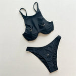 High Neck Underwired Bikini Female Swimsuit Women Swimwear Two-Pieces Bikini Set Brazilian Padded Bather Bathing Suit Swim V7514