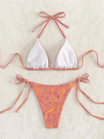 Triangle String Bikinis 2025 Printed Swimwear Female Sexy Brazilian Swimsuit Women Bathers Bathing Swimming Swim Suit Beachwear