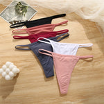 Women's Cotton Thong Sexy Thongs Women's Panties Set Solid Seamless Low Waist Underwear Female Underpants Intimates Lingerie