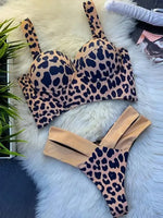 Leopard High Waist Bikini Push Up Bra Cup Bikinis 2026 Women Swimsuit Female Swimwear Two Piece Bikini Set High Cut Bathing Suit