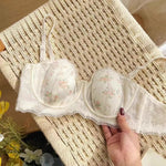 Elegant Minimiser Bralette Large Chest Rabbit Ear Lace Pure Comfort UK Fit Thin Support Non Padded Wirefree Bra Set S-XL AB 32