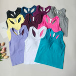 Women's One Piece Yoga Sports Vest Stretch I-Shaped Running Fitness Slimming Short Style Camisole Outerwear