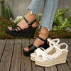 Women's High Heel Sandals Summer Fashion Easiest for Match Thick Heel Thick Sole Waterproof Platform Fish Mouth Roman Sandals