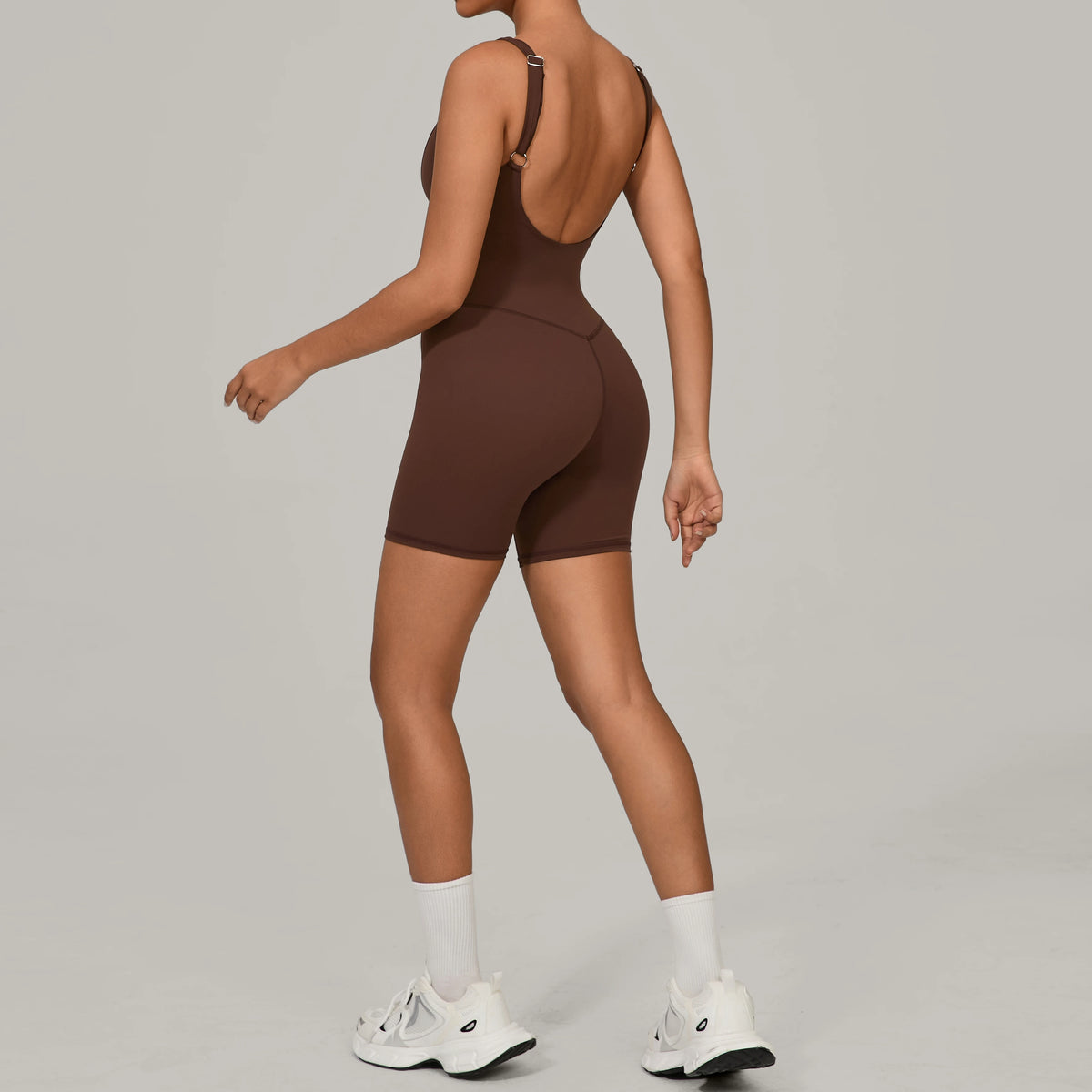 Padded Sports Jumpsuit Short Women Yoga Sets Gym Bodysuits Sexy Backless Fitness Jumpsuits Female Push Up Workout Overalls