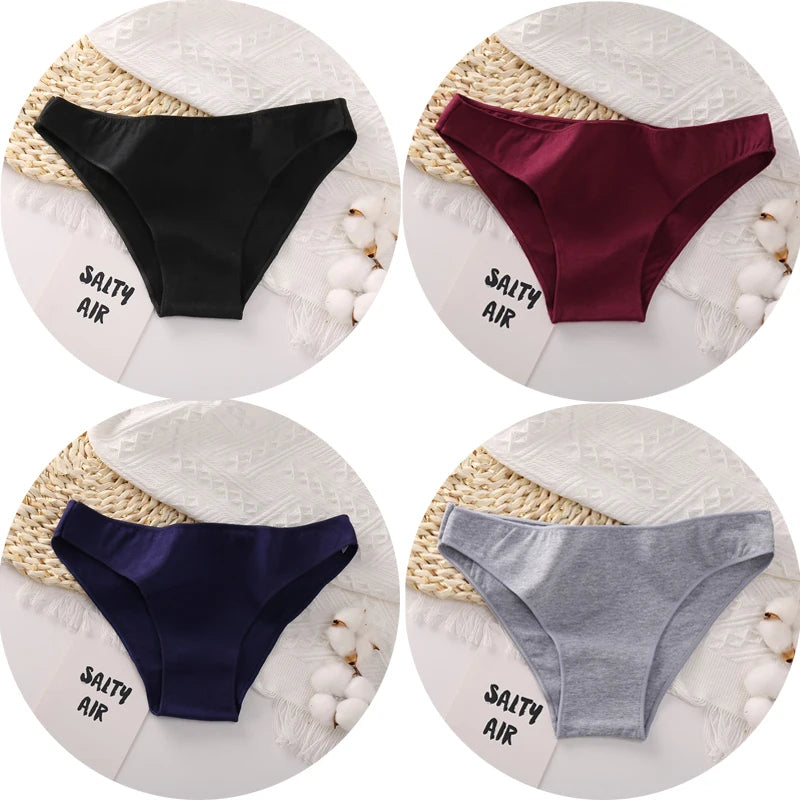 4Pcs/Set Cotton Panties Low Rise Briefs Women Underwear Bikini Ladies Sexy Underpants Female Intimates Girls Lingerie 2022 Hot
