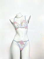 Pure Desire French Lace Bra Set Rose Embroidery Minimizer Wireless Comfort Support Full Bust Anti Sagging Breathable No Show USA
