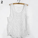Women's Sleeveless Lace Tank Top Sexy Embroidery Hollow-out Floral Crochet Shirt Tank Tops for Women 2025