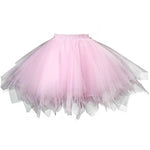 Women Skirt A-line Big Swing Multi-layered Candy Color High Elastic Waist Fluffy Gauze Dancing Performance Short Pleated Skirt