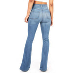 High Waisted Flared Jeans Bell Bottom Jeans for Women Stretchy Bootcut Denim Trousers Women Casual Wide Leg Denim Flared Pants