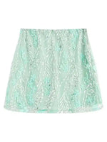 Fashion Floral Sequ Pearl Mini Skirt For Women Summer Vacation Beaded Hip Package Short Skirts Evening Party Lady Beach QH8J
