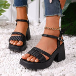 2026 Summer New Women's Fashionable and Comfortable Thick Bottom Sandals with One Line Buckle Design and Simple Open Toe Sandals