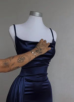 Y2k Hot Girls Pleated Spaghetti Strap Dresses Women Solid Color Sexy Backless Package Hip Slim Slit Long Dress Female Streetwear