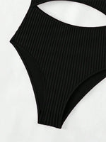 Sexy White One Piece Swimsuit Women New Hollow Out Swimwear 2024 Ribbed Bathing Suit Push Up Monokini Beach Swimming Suit Summer