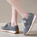 Gray Lace Up Sneakers for Women Breathable Mesh Sports Shoes Woman Autumn Winter Non Slip Soft Insole Vulcanize Shoes Mujer