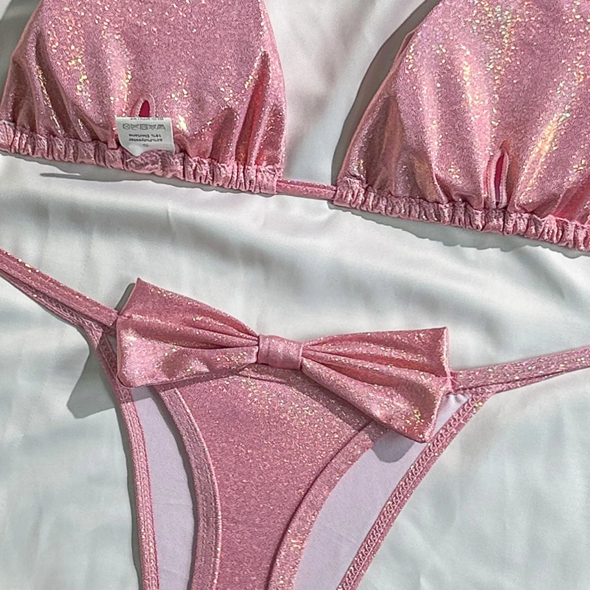 2026 Fashionable and Sexy Split 2-piece Swimsuit Women's Light Lace-up Solid Color Bikini Swimsuit Maillot De Bain 2 Pièce Femme