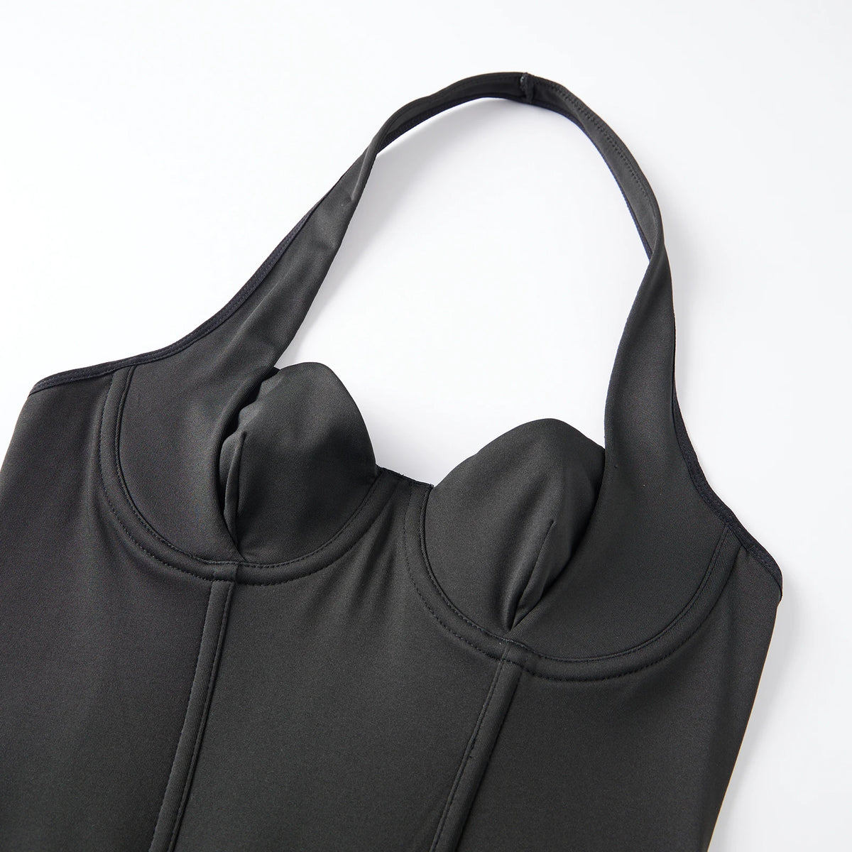 Women's Retro Corset Tops Open Back Halter Sleeveless Fishbone Slim Fit Tank Tops Summer Chic Vest