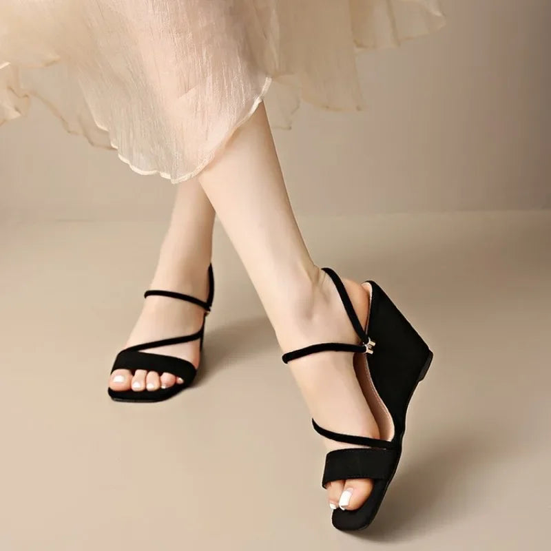 Summer Square Toe Sexy Comfortable Non-slip Wedge Sandals Fashion NewCasual Sandals for Women