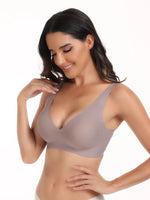 Women's Seamless Wire-Free Comfortable Full-Cup Bra with Thin Molded Cups for Breathability and Support Beautiful Push Up Bra