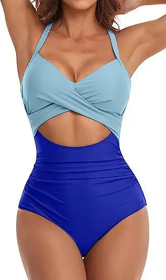 Leopard One Piece Swimsuit 2024 New Halter Push Up Swimwear Women Swimsuit Bathing Suit Beachwear Monokini Female Swimming Suits