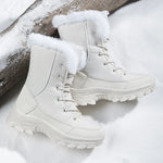 Winter Snow BootsWomen Waterproof Non-Slip Warm Northeast-Style Large Cotton Shoes, Ski , Fleece-Lined,High-Top Cotton Boots