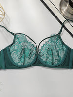 1 Pcs High Quality Sexy and Hot Green Lace Lingerie Sexy Cross Strap Bra Women's Underwear Push Up Bra Fashion Party Bra MR2986