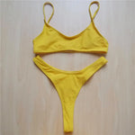Sexy Black Tiny High Cut Leg Thong Bikini Female Swimsuit Women Swimwear Two-Pieces Bikini Set Bather Bathing Suit Swim V517C