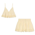 Foridol Cotton Shorts Set Women's Two Pieces SetOutfits Hollow Out Embroidery Summer Casual Outfits Matching Set 2025