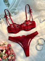 Sexy Lingerie Romantic Fancy Eroticу Set Woman 2 Pieces Transparent Women Underwear Embroidery Cute Beautiful Bra And Panty Sets