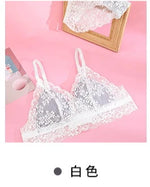 MOYISU French Summer Bralette - Wireless Push-Up Bra for Small Chest, Ultra-Thin Triangle Cups & Sexy Lingerie Set & Sexy Tushy