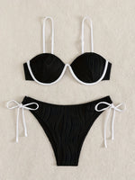 ZTVitality Sexy Patchwork Underwire Bikini 2025 New Arrival Biquini Padded Bra Push Up Bandage Swimsuit Women Swimwear Beachwear
