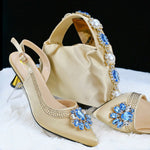Doershow Lastest Italian Design Fashion Style Ladies Shoes with Matching Bag Set 2025 Nigerian Shoes and Bag SetHGB1-1