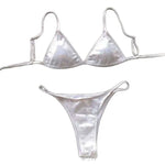 New Split Swimsuit Hot Sexy Women's Triangle Bikini Bathing Suit Fashion Thong Beachwear Female Solid Push Up Swimwear