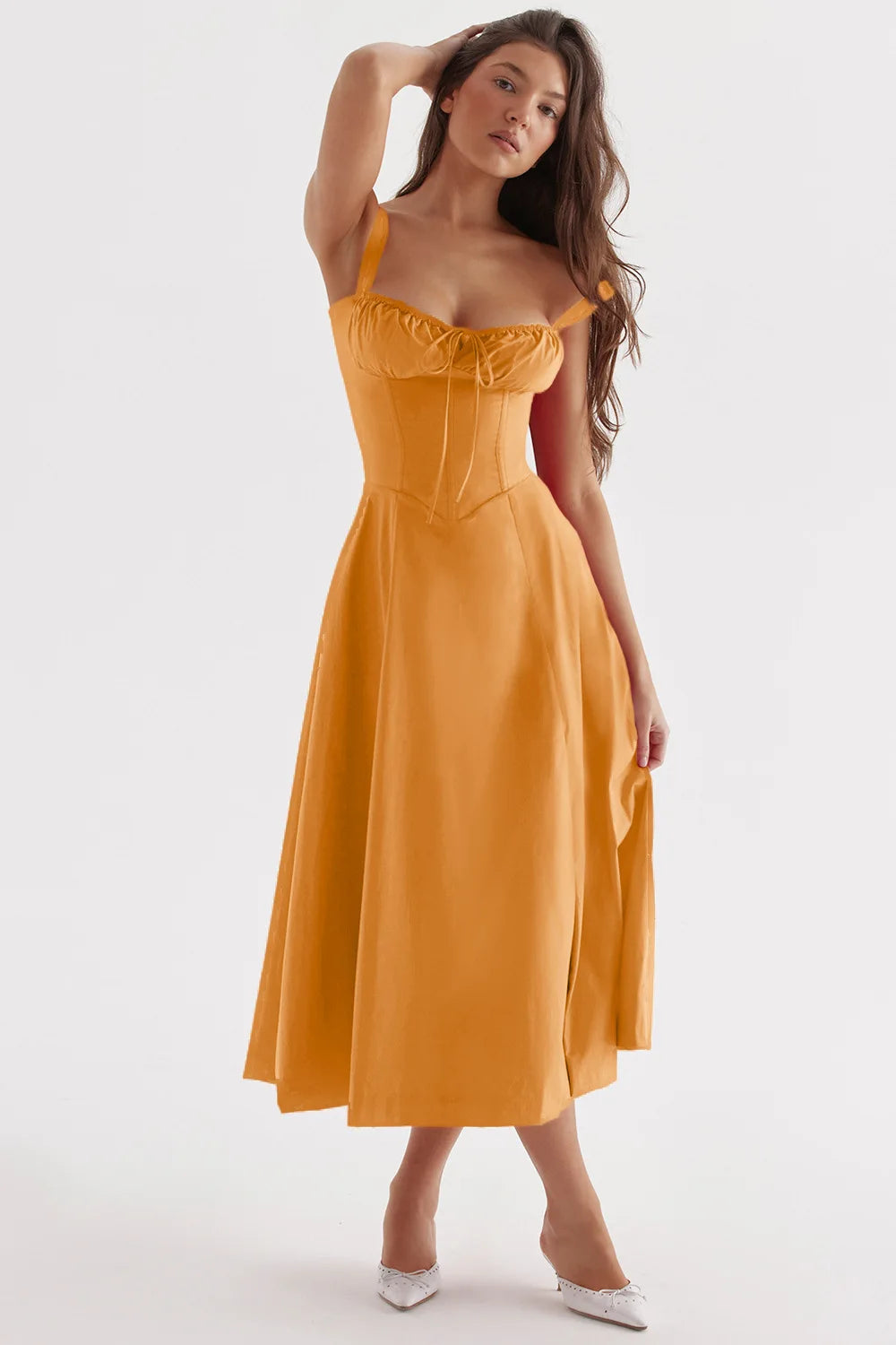 Sexy Low Cut Spaghetti Strap Maxi Dresses For Women Color Flower Printed Chest Wrap Bowknot Leace-up Long Dress Elegant Vestidos