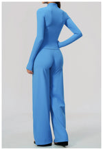 3 PCS Yoga Sets Women Long Sleeve Zipper Slim Jacket+sports Bra+high Waist Flare Pants Fitness Suits Gym Exercise Athletic Wear