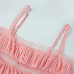 Women's Solid Color Babydoll Tank Tops Summer Stylish Lace Trim Loose Hem Square Neck Spaghetti Strap Sleeveless Camisoles
