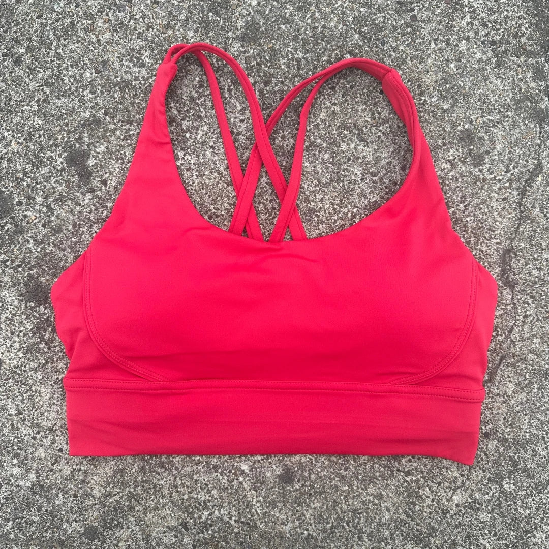 Solid Color Women Fitness Yoga Bra Top Soft Tight Comprehensive Training Jogging Gym Sports Underwear Cross Back With Chest Pad
