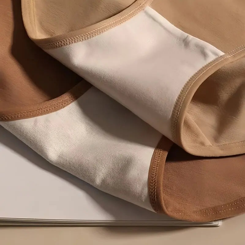 1-Pack Women Cotton Panties Mid Waist Briefs in Warm Tan Minimalist Breathable Intimates Ladies Underwear Size M-2XL