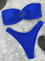 Sexy Fishnet Strapless Bandeau Bikini Women Swimsuit Female Swimwear Two-pieces Bikini set High Cut Bather Bathing Suit Swim