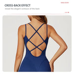 Hearuisavy Female Jumpsuit Long Elegant Sports Bodysuit Woman Gym Clothes Strappy Fitness Overalls Push Up Pilates Yoga Leotard